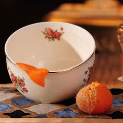 高档客厅桌面无盖垃圾桶 家用茶几收纳桶用具 欧式台面陶瓷果皮碗