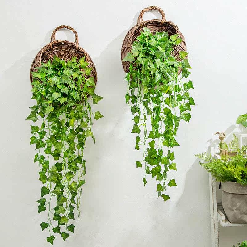 美式田园柳编花篮壁挂女装店墙上文艺范装饰品餐吧咖啡馆创意壁饰