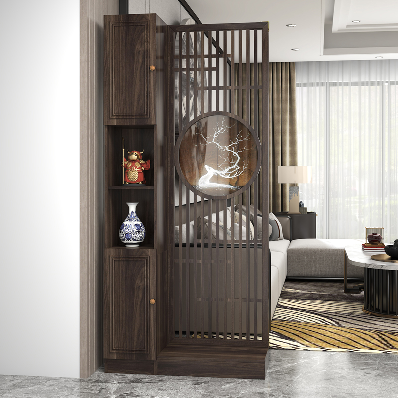 中式屏风隔断置物架客厅装饰墙玄关柜