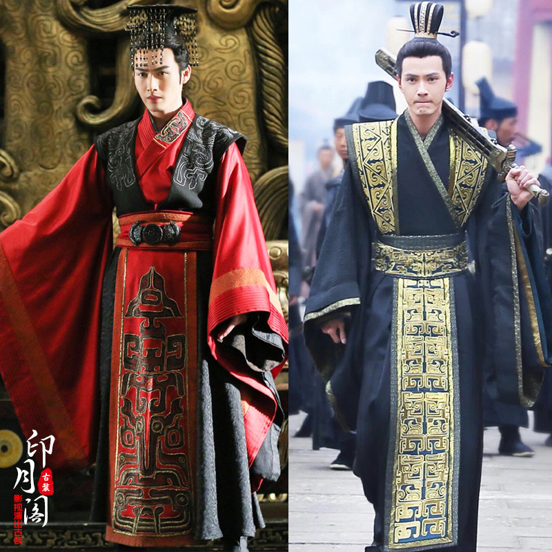 影视古装汉服男古装皇帝服大臣官员古装秦朝大王中式婚礼喜服刺绣