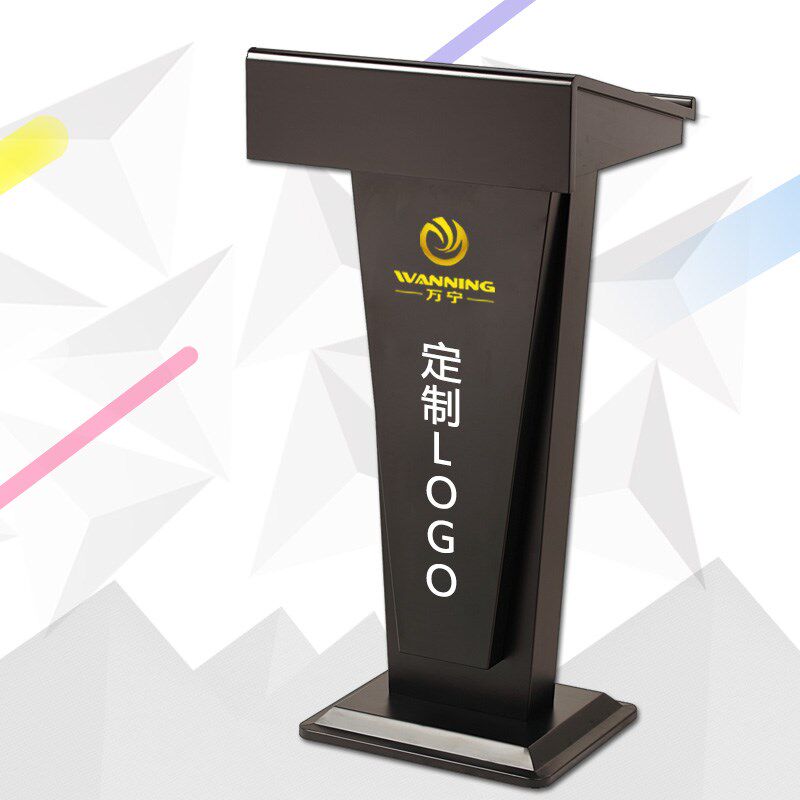 单人咨询中式logo创意办公发言大堂主持人演讲台简单桌子迎宾台_不