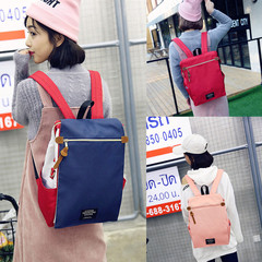 2016新款休闲帆布双肩包女日韩版学院风书包百搭电脑包大容量背包
