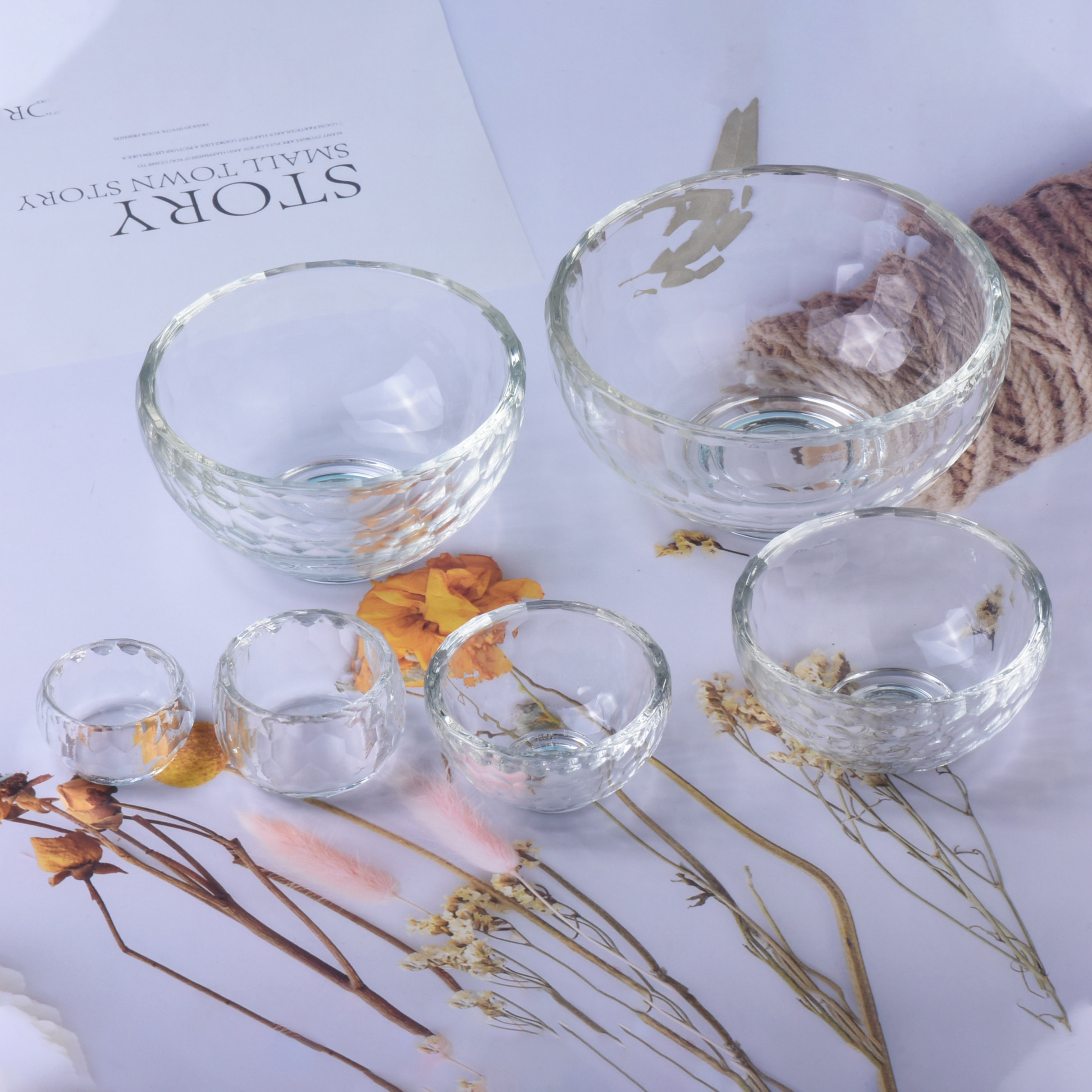 透明水晶玻璃碗美容院专用调面膜精油乳液圆小碗杯子皮肤管理工具