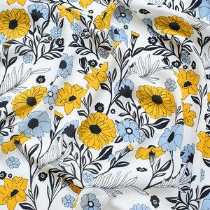 印花花朵布料图片