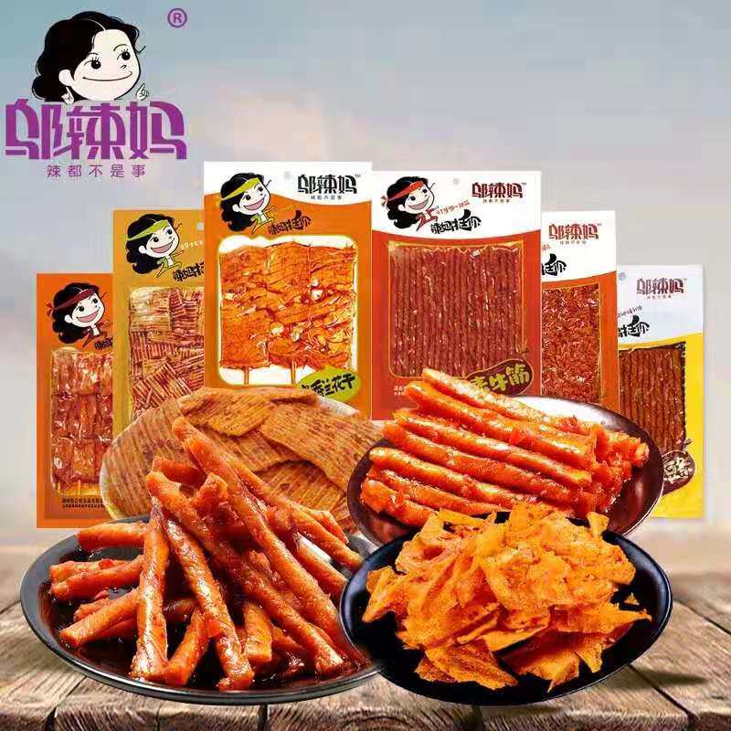 邬辣妈辣条6包100g豆条鱼香辣办公室休闲零食湖南特产麻辣豆腐干