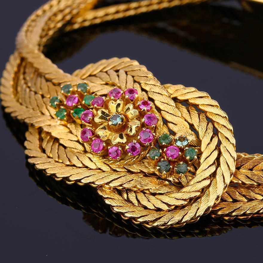 【欧洲皇室古董珠宝】1940年代古董红宝石手链