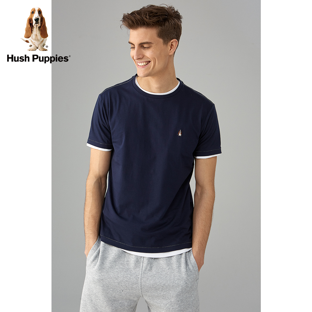 hushpuppies暇步士男装夏新系带条纹撞色家居短裤mk20310d