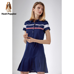 Hush Puppies暇步士女装2019夏新纯棉Polo领鱼尾连衣裙|HZ-19312