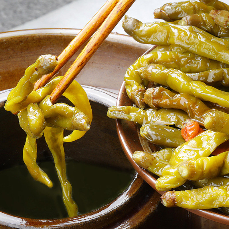 湖南特产酱辣椒500g老坛酸菜土椒泡菜咸菜下饭菜泡椒坛子菜腌开胃