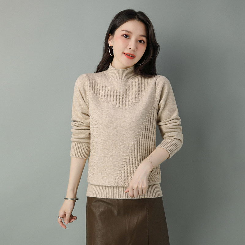 印象草原2021秋冬季新款浅秋兔皇羊绒衫水云间女装针织羊毛打底衫