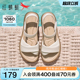 红蜻蜓妈妈凉鞋2025夏季新款女鞋羊皮软底鞋子舒适平底中老年凉鞋