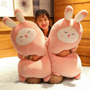 野兽派兔子抱枕送女朋友的可爱治愈玩偶抱枕被子两用2023新款礼物