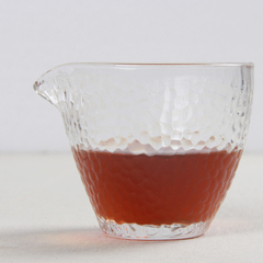 正方向 耐热玻璃锤目纹公道杯 日式茶海公杯手工茶具 分茶器茶盅