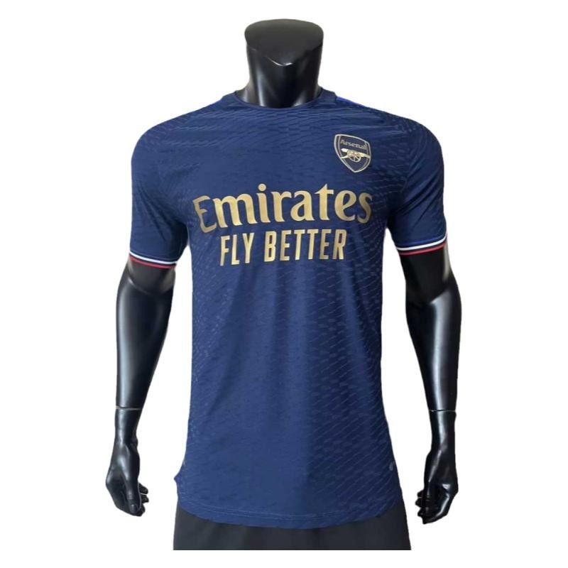 新款23-24蓝色夏季足球服阿森纳客场足球俱乐部球衣定制