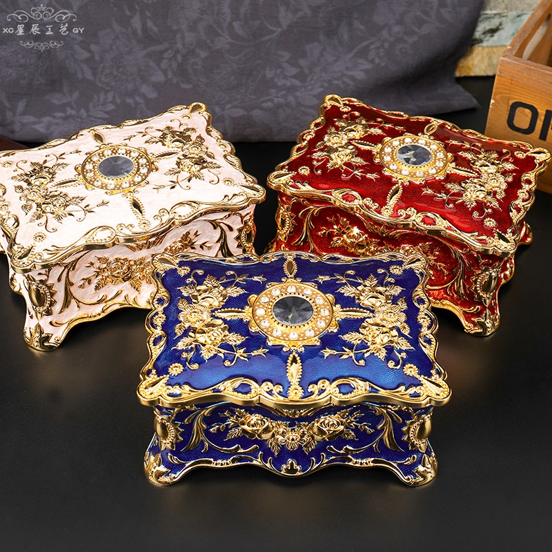 复古创意欧式彩色韩国公主首饰盒饰品珠宝收纳送闺蜜生日结婚礼品