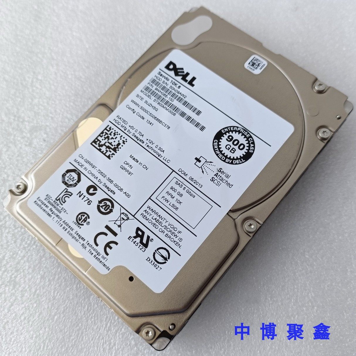 戴尔 02rr9t st900mm0006 6gb 10k 900g r620 r720 2.5寸 sas硬盘