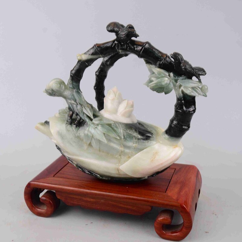 《竹壶》玉雕大师李彦明作品 四大名玉 独山玉摆件 1.18kg