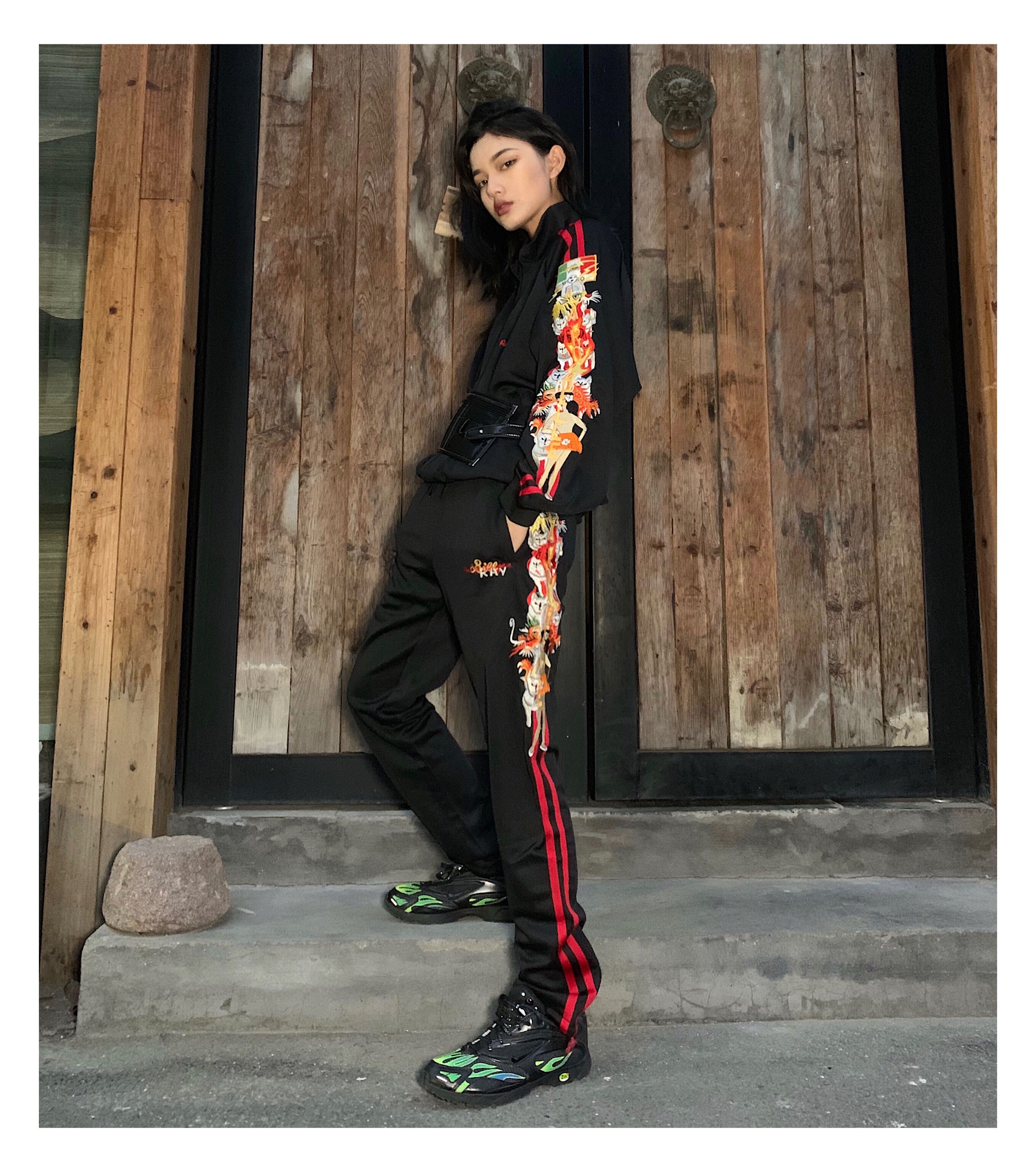 doublet Embroidered stripes INS trousers zipper Drawstring motion leisure time Woven trousers TENS Autonomousin the Men's clothing, Casual pants category - from Buy2taobao.com to provide professional Taobao agent buy service