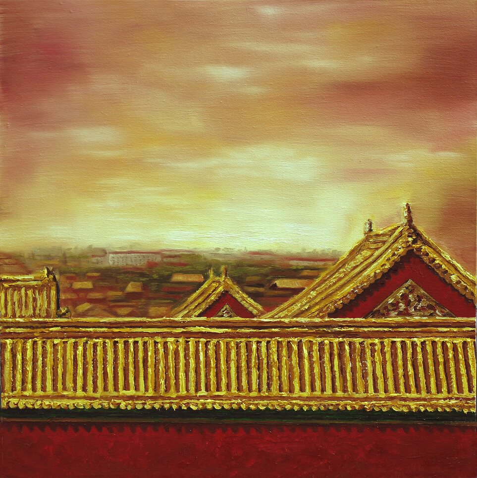 卜珍俊故宫系列油画之《紫禁夕晖》