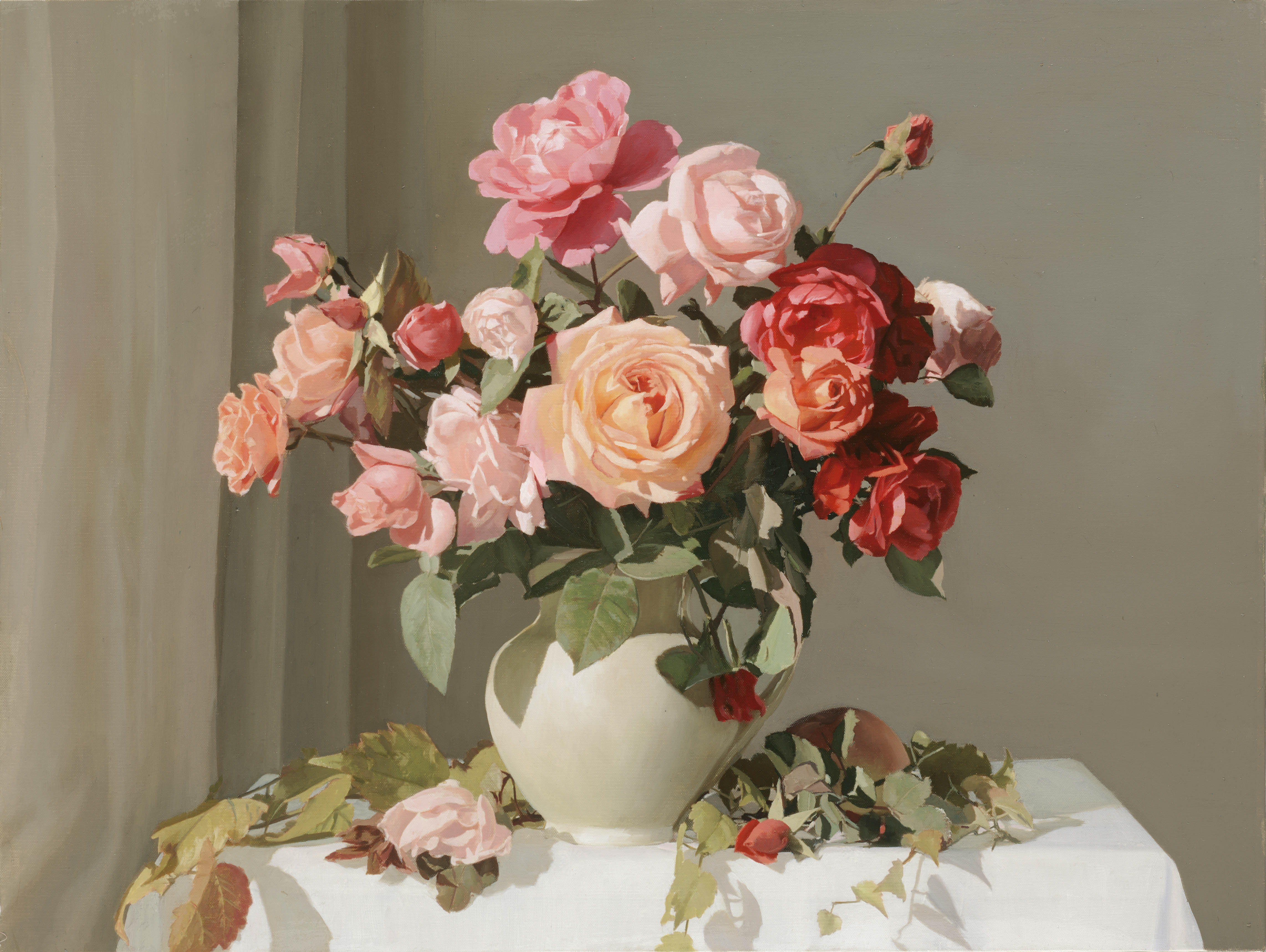 赵国生《红月季》限量签名版画