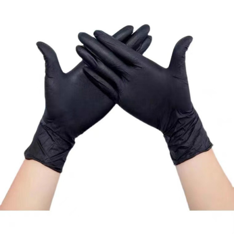一次性手套黑色丁腈家务手套美容院合成20只装食品级乳胶橡胶防护