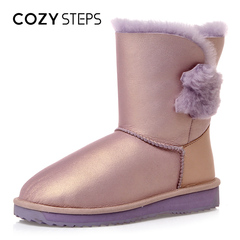 COZYSTEPS秋冬新款羊皮毛一体中筒雪地靴保暖彩色靴子潮13230