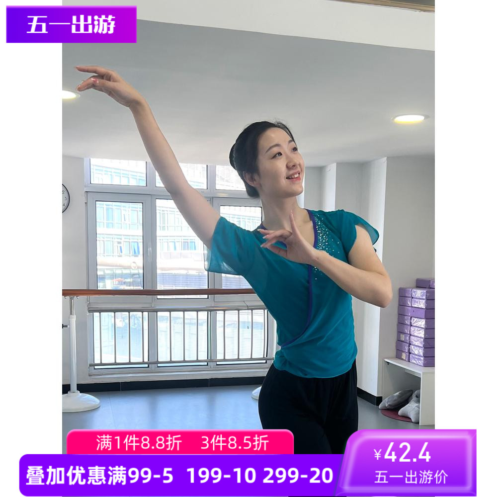 古典舞身韵舞蹈纱衣女练功服艺考基训班服表演演出上衣短款民间舞