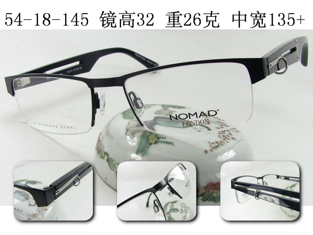 morel正品nomad黑猫法国国半眼镜架1904n男女耳环眼镜架