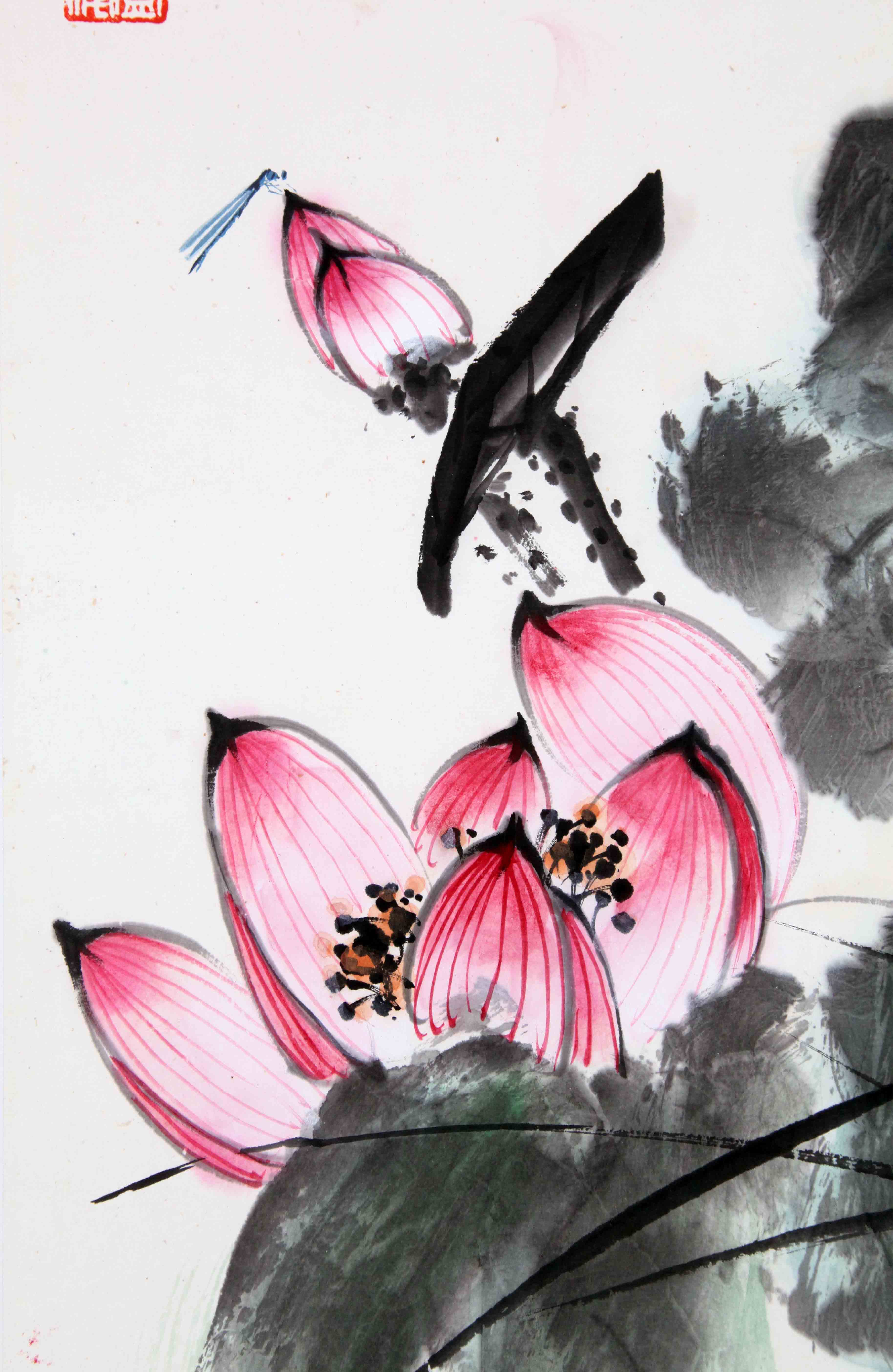 康宁《荷塘翠鸟》