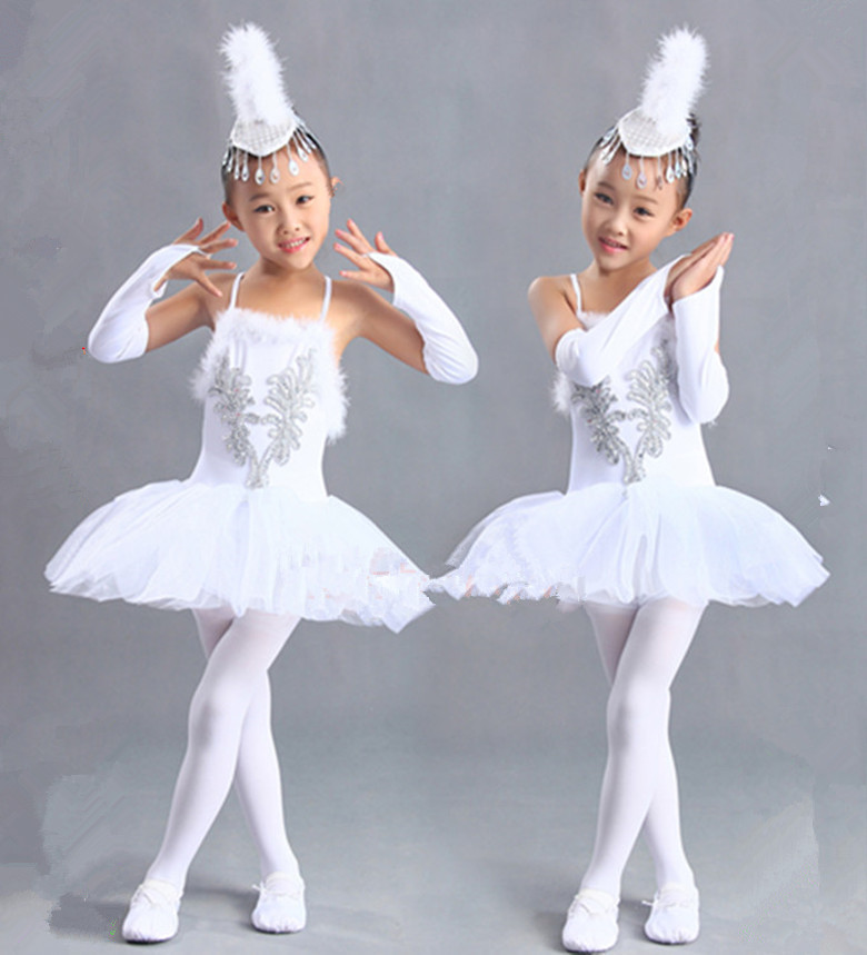 新款儿童演出服女白天鹅芭蕾舞蹈裙女童舞蹈服小天鹅表演舞蹈裙子