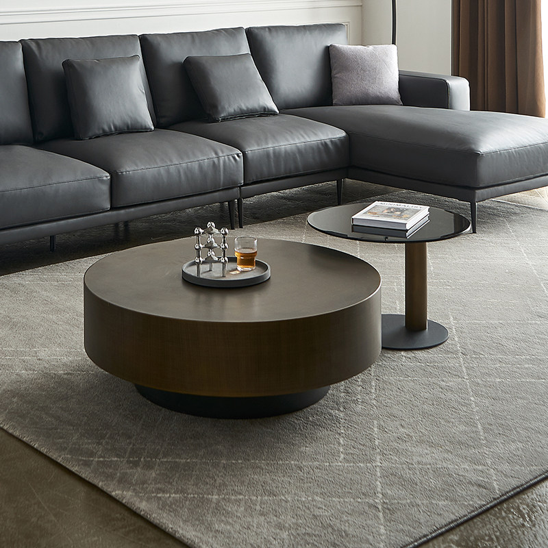 现代简约茶几圆形小户型茶桌轻奢意式极简ins风设计师客厅家具