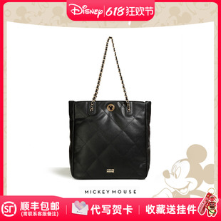 Disney/迪士尼正品包包2024春夏款米奇菱格单肩手提托特时尚女包