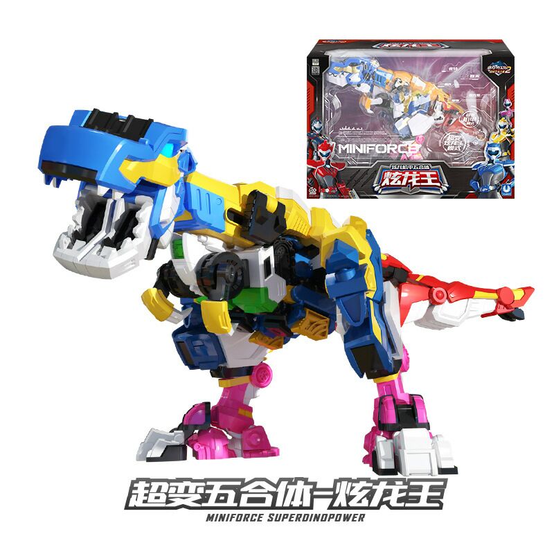 正版迷你特工队第三季超级恐龙力量3超变机甲能量盘人偶分离变形2