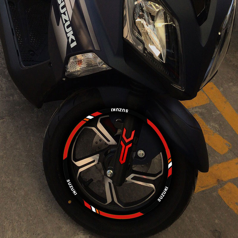 适用于铃木UY125踏板车轮毂贴减震贴反光贴车身图腾贴画USR125