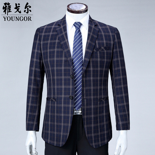 男装 秋冬季新款雅戈尔西服男士单西羊毛中年西装商务休闲外套免烫