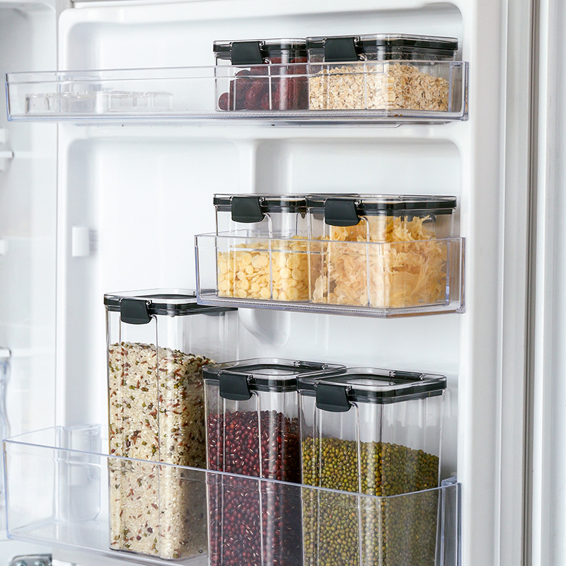厨房五谷杂粮储物罐方形透明密封保鲜盒零食干果收纳罐