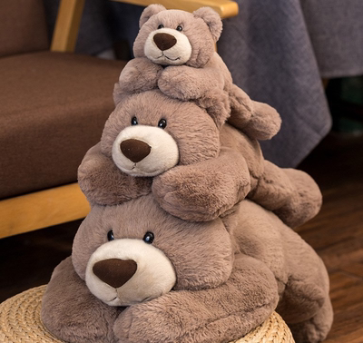 吾卢拉趴姿熊毛绒玩具柔软狗熊公仔恐龙玩偶棕熊哈士奇抱枕北极熊