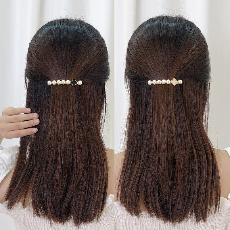 发夹后脑勺横夹中号半扎发v形简约网红发卡一字弹簧夹夹子头饰女