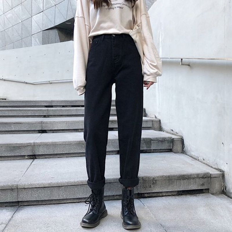 大码牛仔女裤胖妹妹mm老爹裤秋季2021新款高腰显瘦宽松直筒九分裤