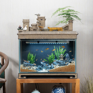 五年级科学生态瓶鱼微景观水族箱造景斗鱼缸办公桌面客厅玻璃鱼缸