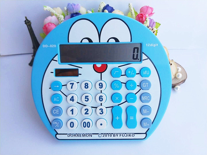 哆啦A梦卡通太阳能韩版叮当猫计算器12位数函数大屏幕可爱计算机