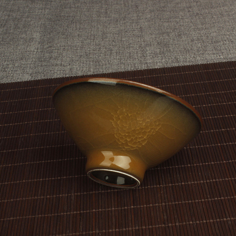 龙泉青瓷主人杯戴文辉手工杯陶瓷功夫茶杯百圾碎茶盏哥窑茶碗