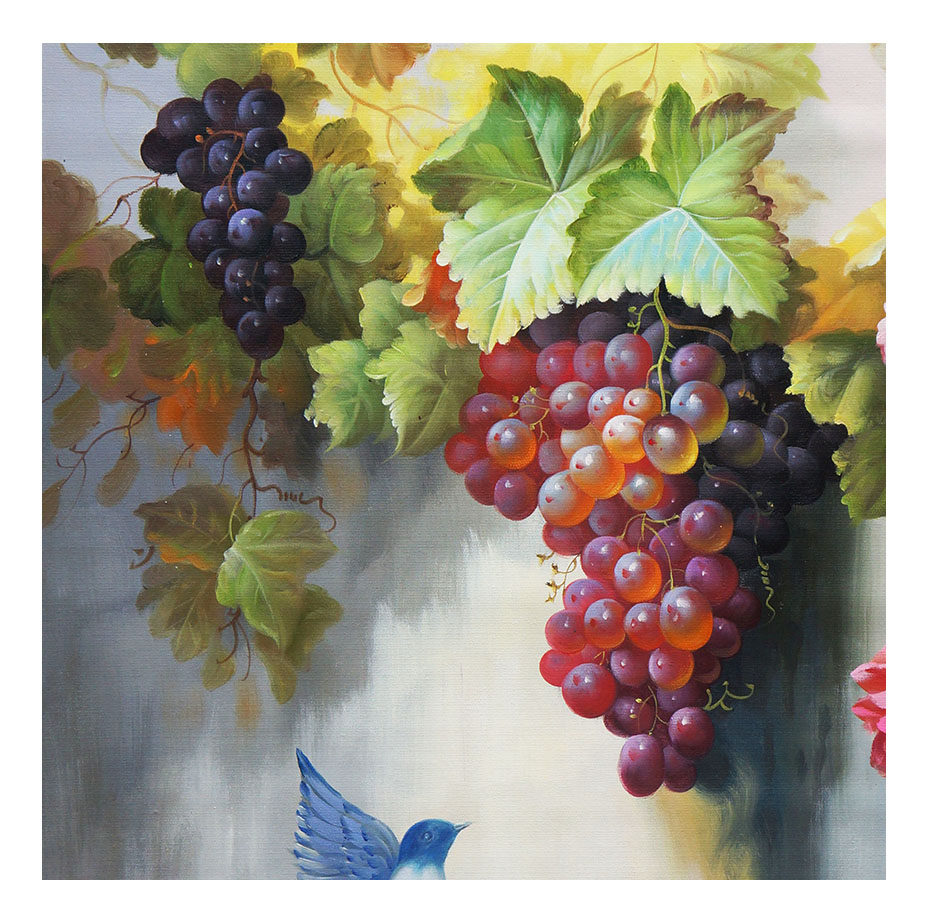 应林华《玲珑葡萄》布面油画