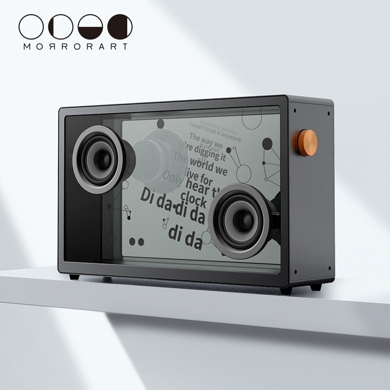 morrorart 透明歌词音箱悬浮重低音炮蓝牙音响网红桌面2021年新款