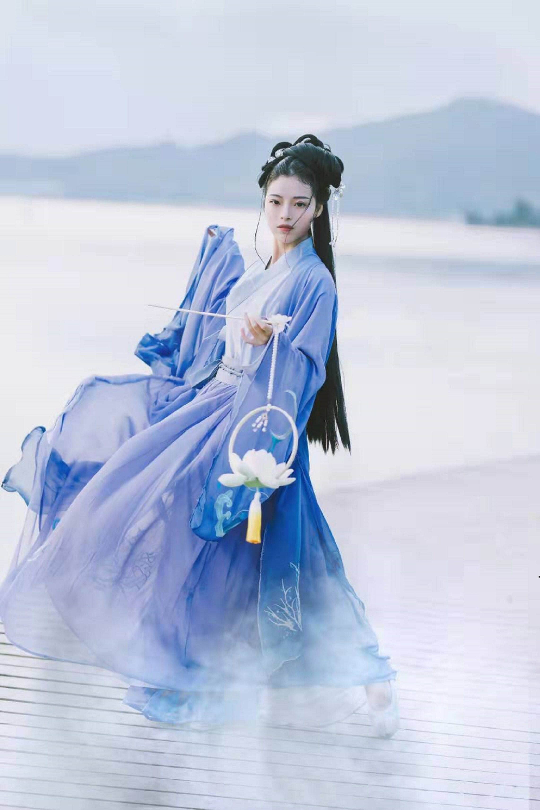 芙蓉轩原创夫诸沐月6米摆齐腰交领襦裙大袖衫三件套绝版汉服 现货