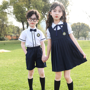 幼儿园园服夏装儿 童校服套装小学生夏季班服英伦学院风毕业照服