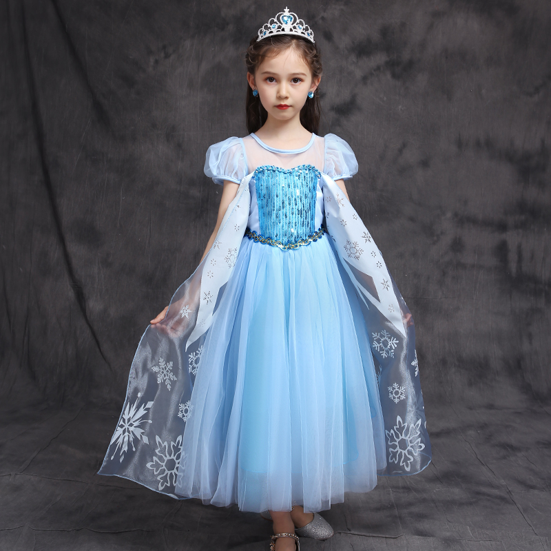 冰雪奇缘 正版_冰雪奇缘公主裙艾莎夏季女童连衣裙正版衣服爱沙儿童