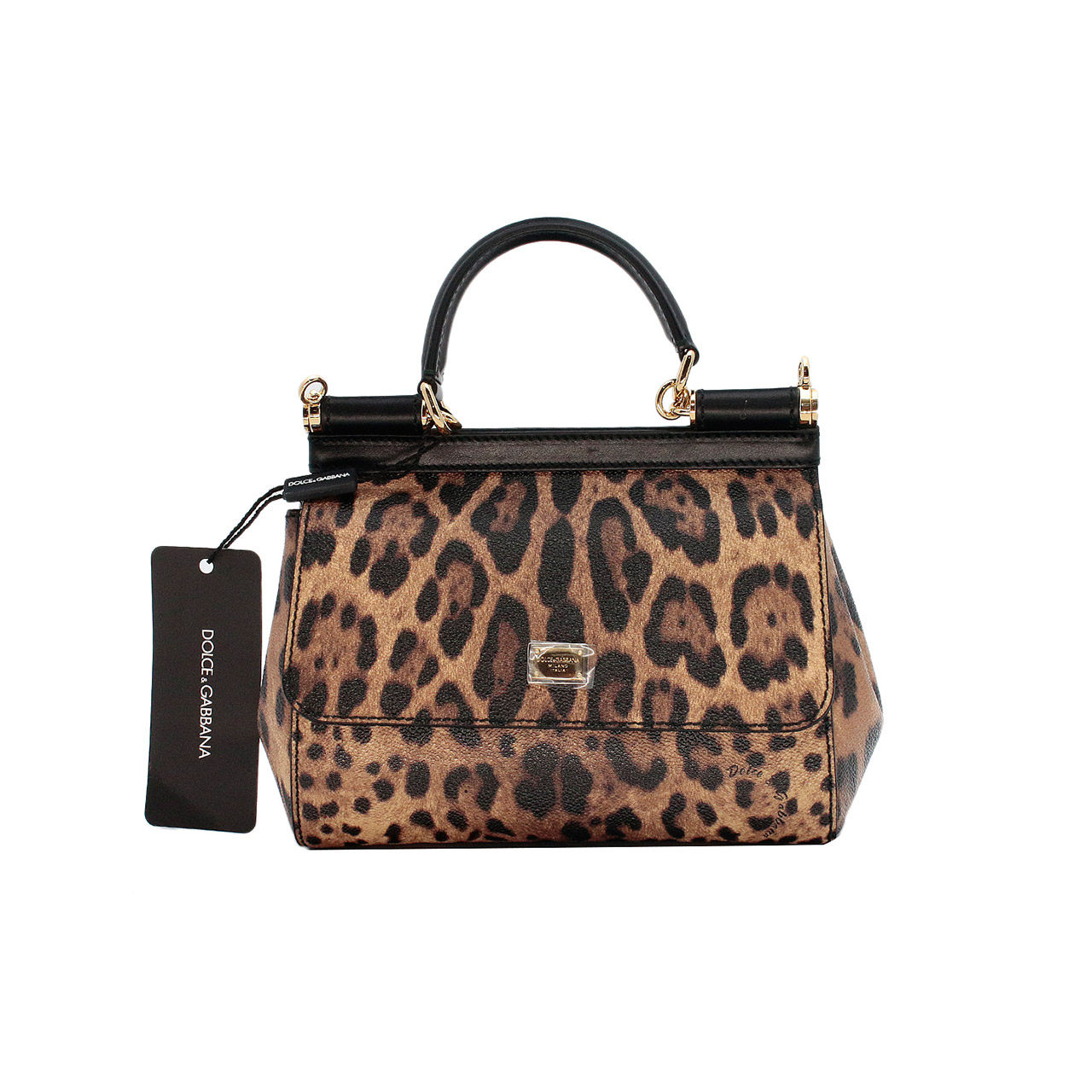 [9.9新]杜嘉班纳dg豹纹女士pu手提单肩包0630