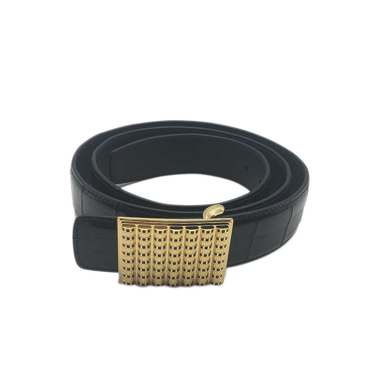 [9.9新]史蒂芬stefanoricci男士腰带鳄鱼皮黑色