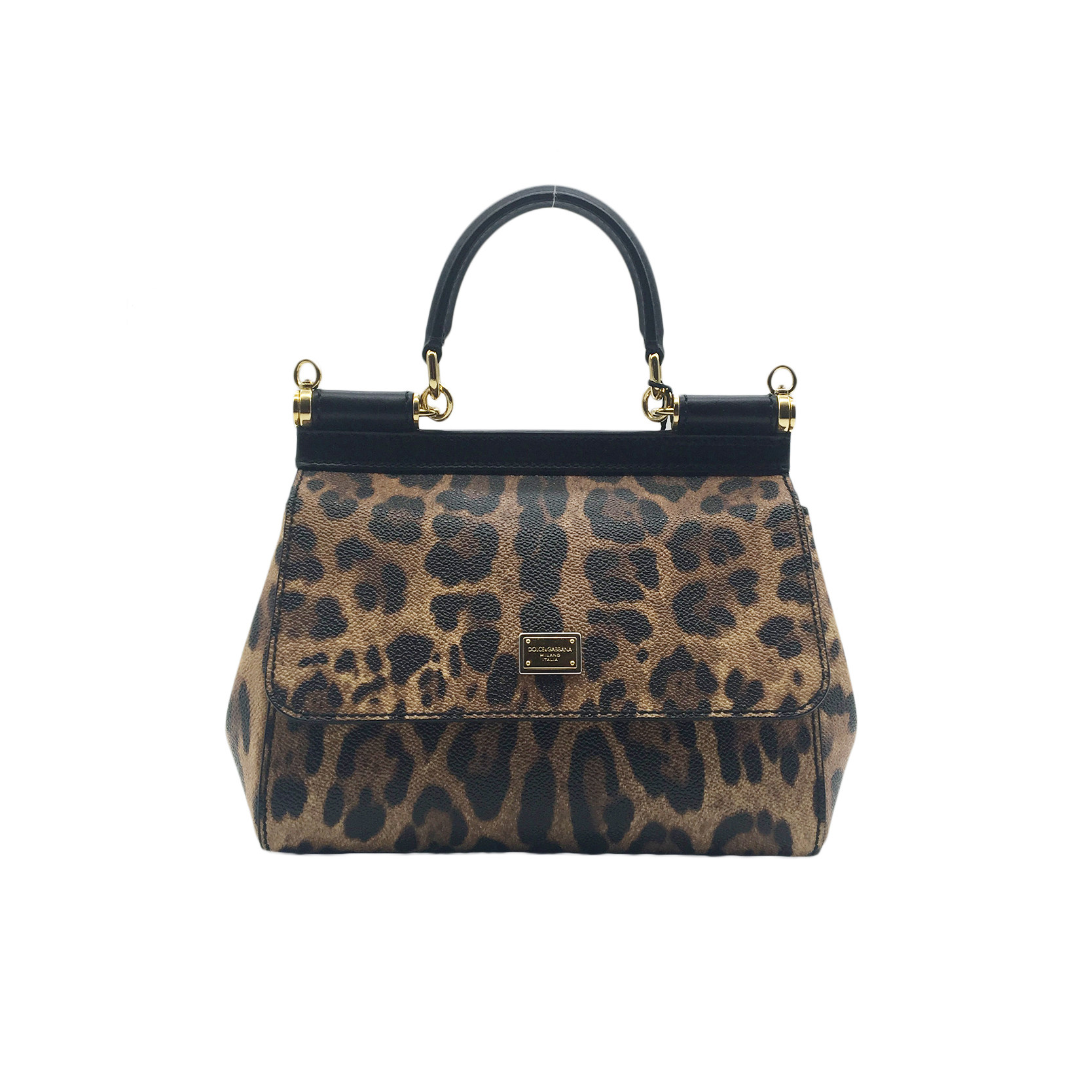 [9.9新]杜嘉班纳dg女士手提单肩包豹纹牛皮西西里